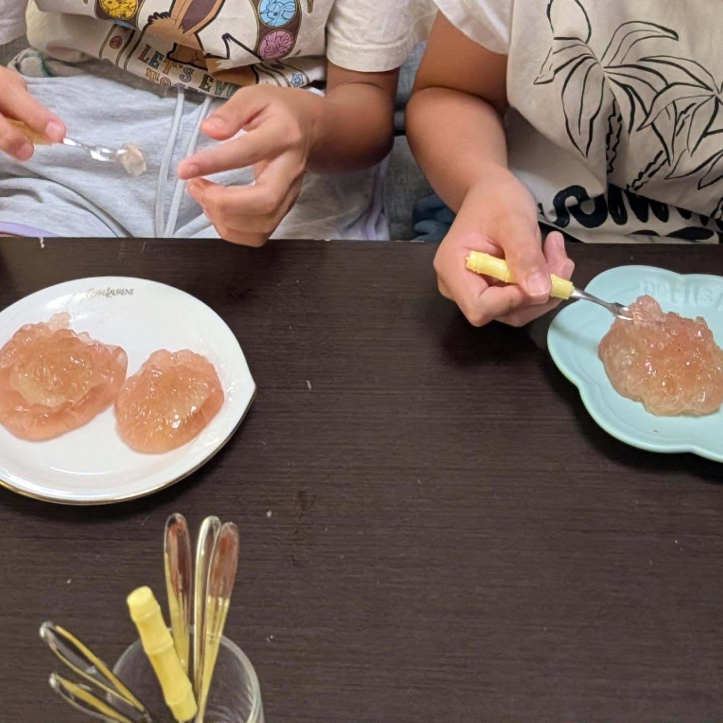 子どもおやつ作り教室で、27.28日は「宝石水まんじゅう」を...